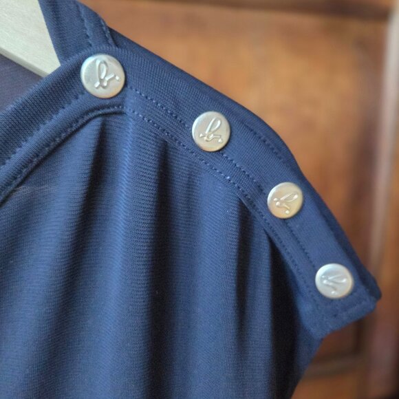 Agnes B. Lightweight Black Blouse with Gold Buttons - Picture 3 of 4